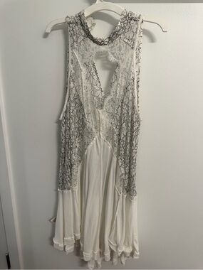 Free People Ivory Lace Backless Midi Dress